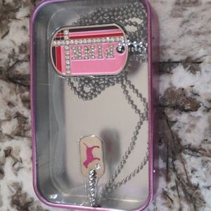 vintage Victoria's secret PINK BLING dog tag set